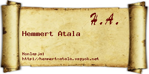 Hemmert Atala névjegykártya